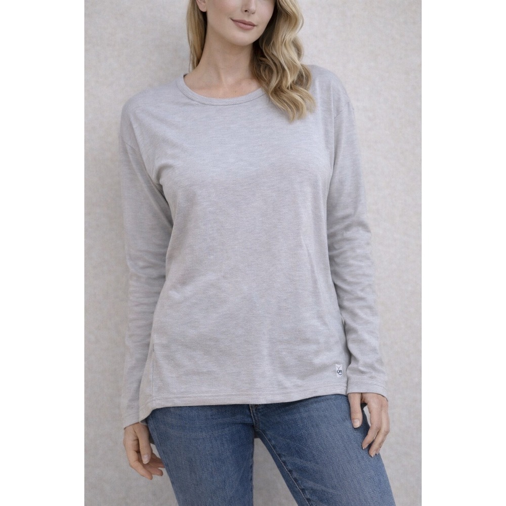 On Running‎ Comfort Long-T Womens Medium Light Grey Long Sleeve Activewear Top